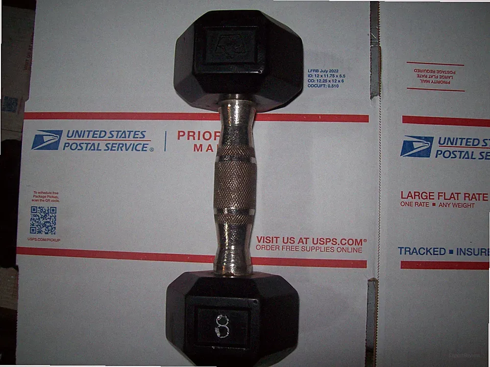 (1) HAMPTON 8lb. DUMBBELL CHROME KNURLED HANDLE Bodybuilding FITNESS exercise AB