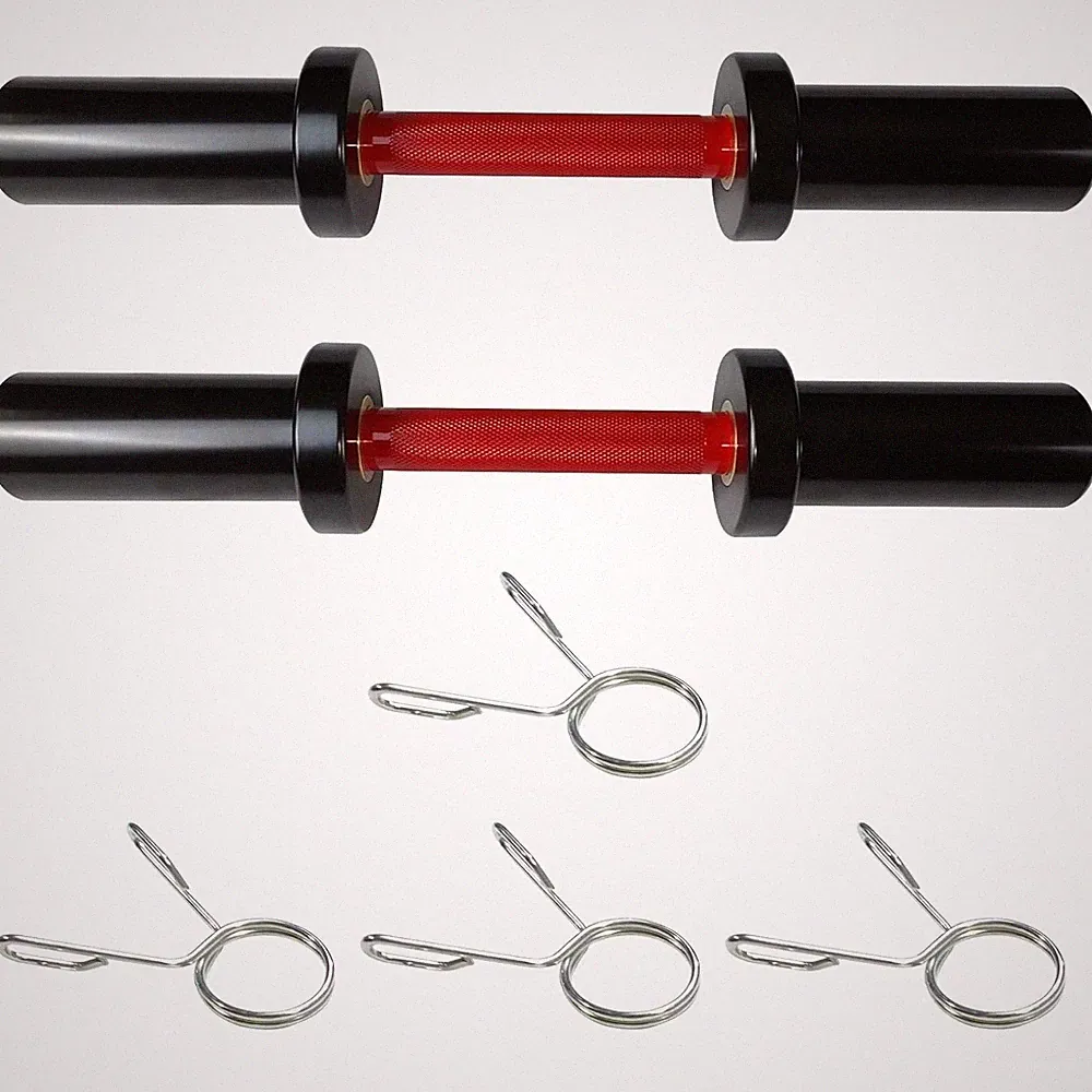 1 Pairs Dumbbell Bars Fit 2 Inch Plates Weightlifting Bar & Spring Collars Set