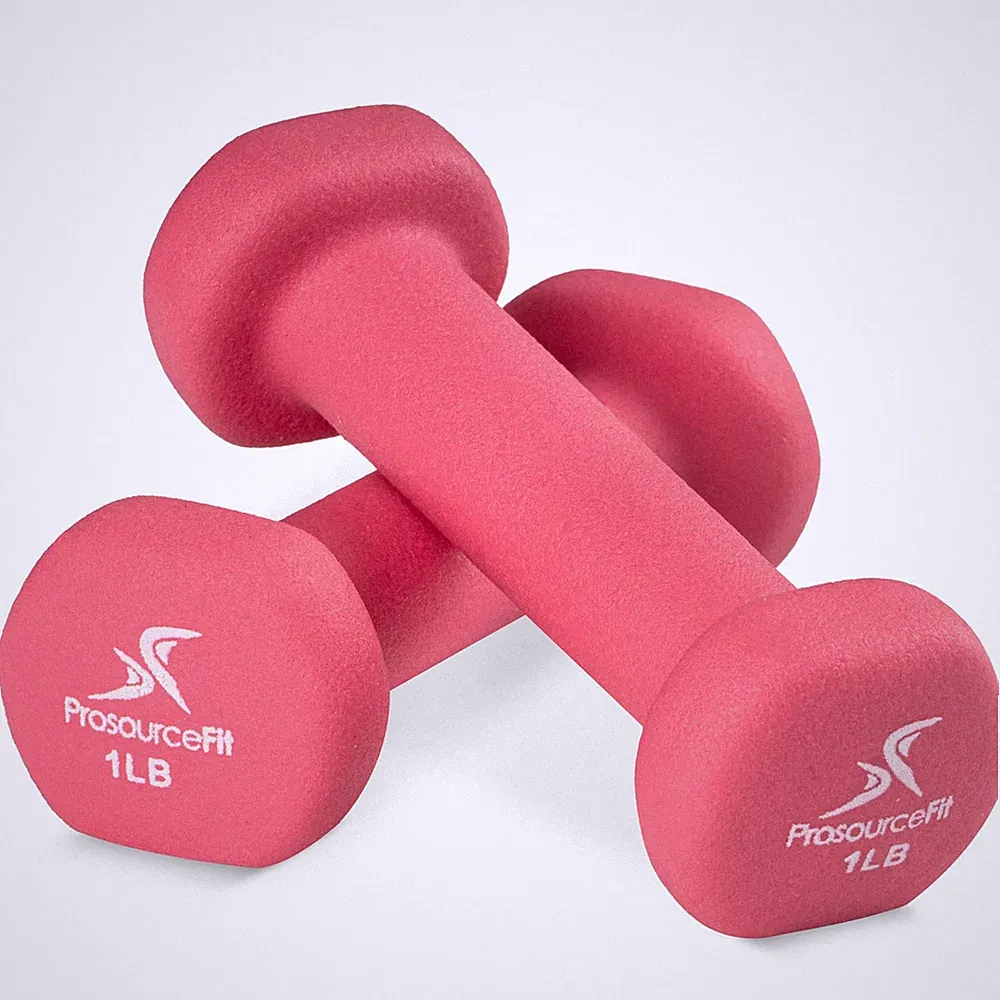 1 Pound Pink Neoprene Dumbbell Set for Weight Training and Toning Muscles