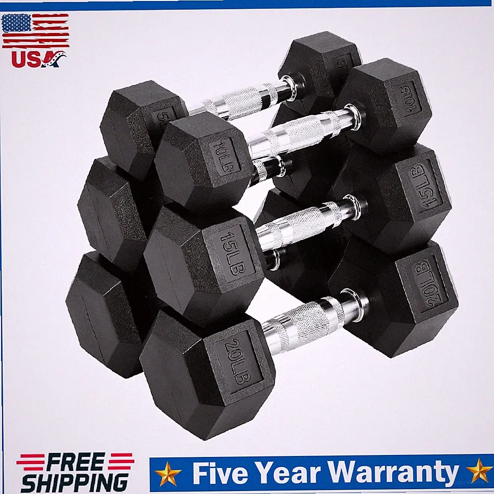 10/15/20 Hex Dumbbell Set, Hand Weights Strength Training Dumbbells for Home Gym