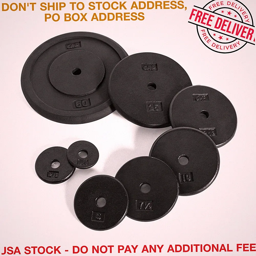10 lb Cast Iron Weight Plates Set 1" Standard Barbell Dumbbell Plates 4 x 2.5 lb