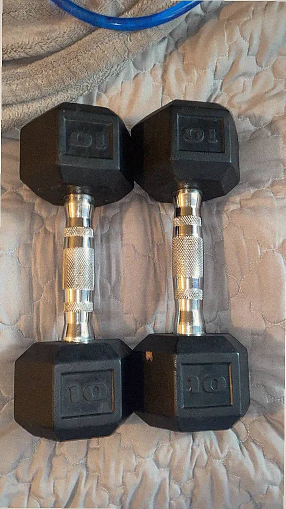 10 lb dumbbells pair black