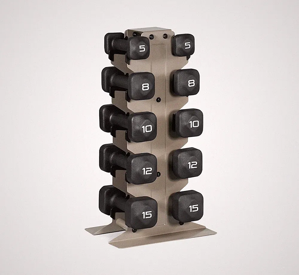100 LB Neoprene Dumbbell Set with Storage Rack – Non-Slip, Anti-Roll Hand Wei...