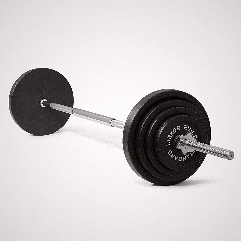 100Lb Standard Cast Iron Weight Set with 3-Pc Bar