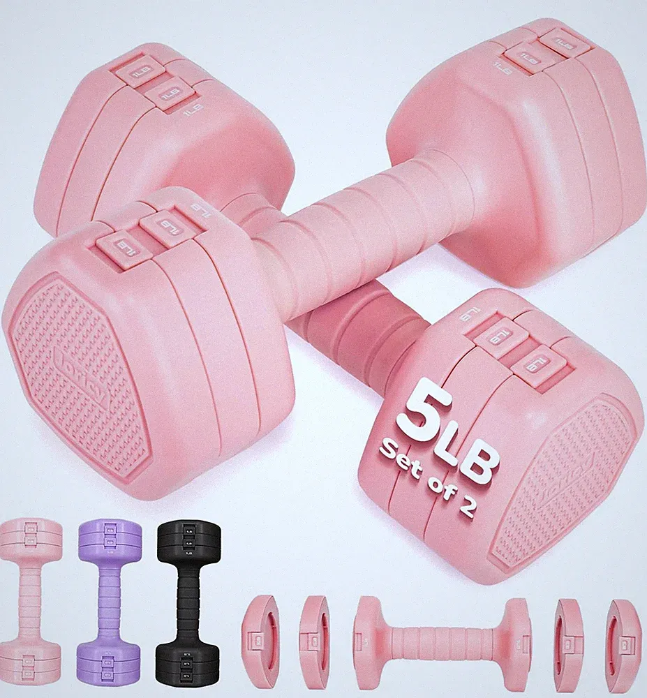 10LBS 20LBS 30LBS Dumbbell Set, Adjustable Dumbbells Set of 2 Hand Weights fo...