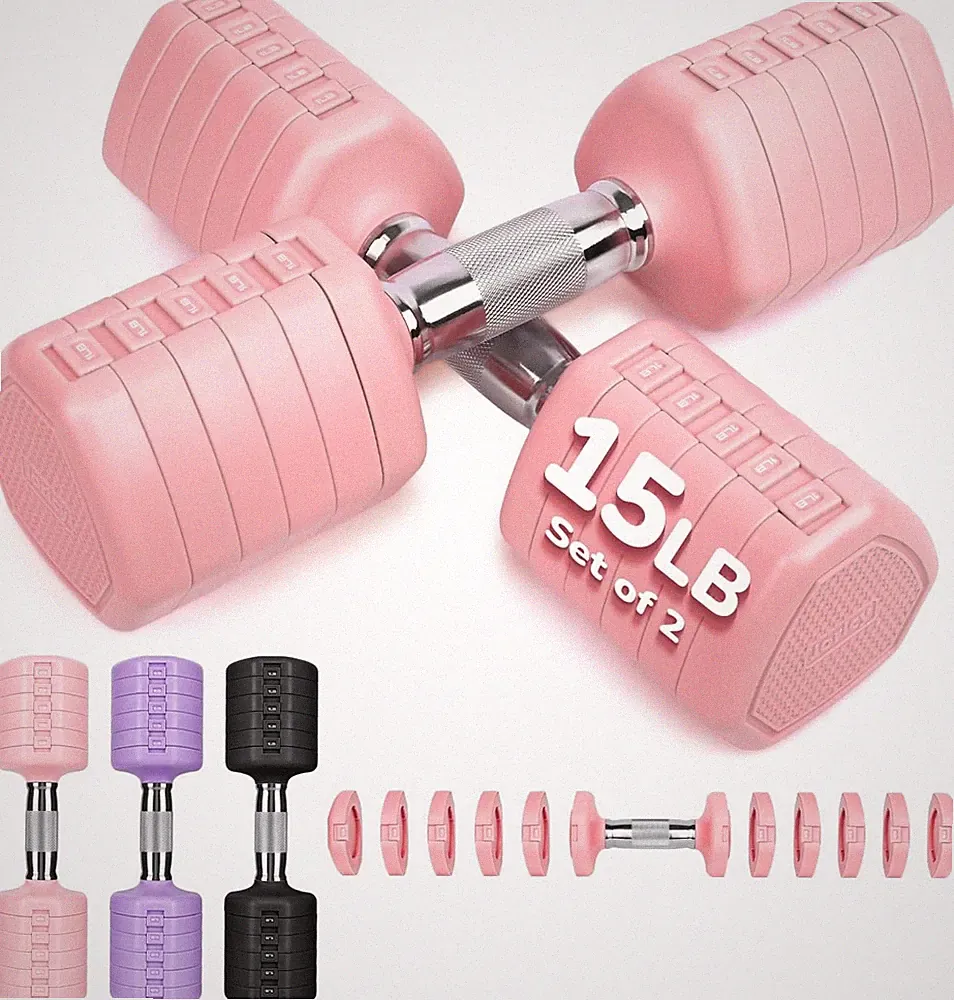 10LBS 20LBS 30LBS Dumbbell Set, Adjustable Dumbbells Set of 2 Hand Weights for