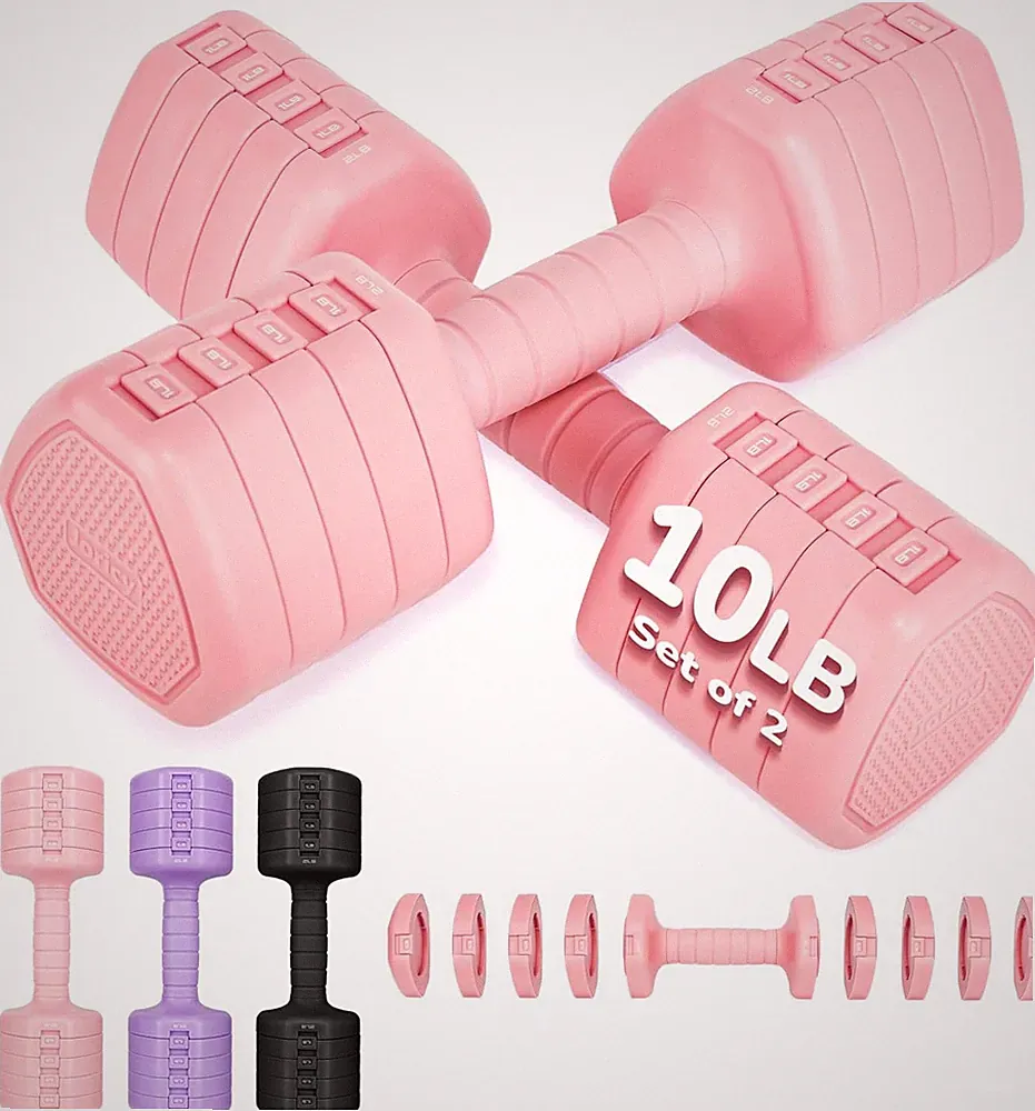 10LBS 20LBS 30LBS Dumbbell Set, Adjustable Dumbbells Set of 2 Hand Weights for W