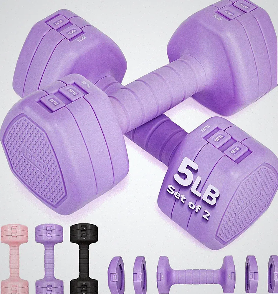 10LBS 20LBS 30LBS Dumbbell Set, Adjustable Dumbbells Set of 2 Hand Weights for W