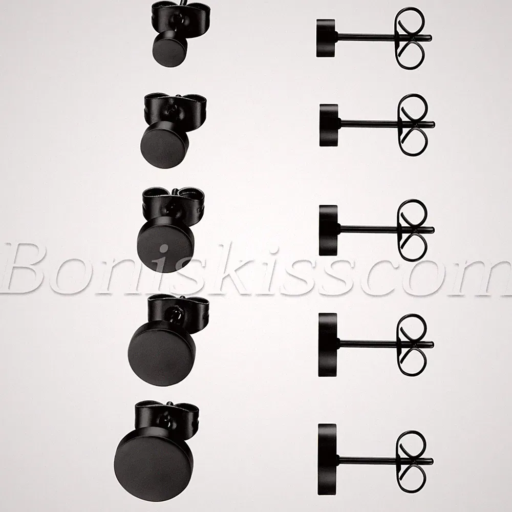 10pcs Mens Women Stainless Steel Barbell Dumbbell Round Ear Studs Earrings 4-8mm