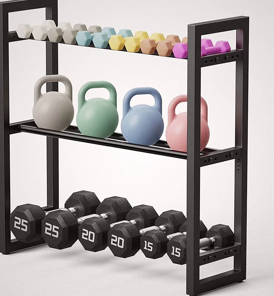1100LB 4 Tier Dumbbell Rack / 390LB 3 Tier Weight Rack Home Gym Storage Stand FR