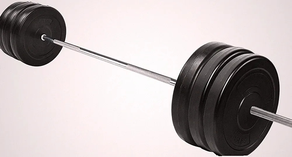 110LBS Bar Set Fitness Vinyl Standard 1-Inch Weight Plate Training Weightlifting
