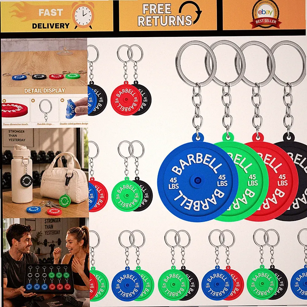12/24 Pcs Barbell Dumbbell Keychain Set - Fitness Gym Accessories, Gifts for Lif