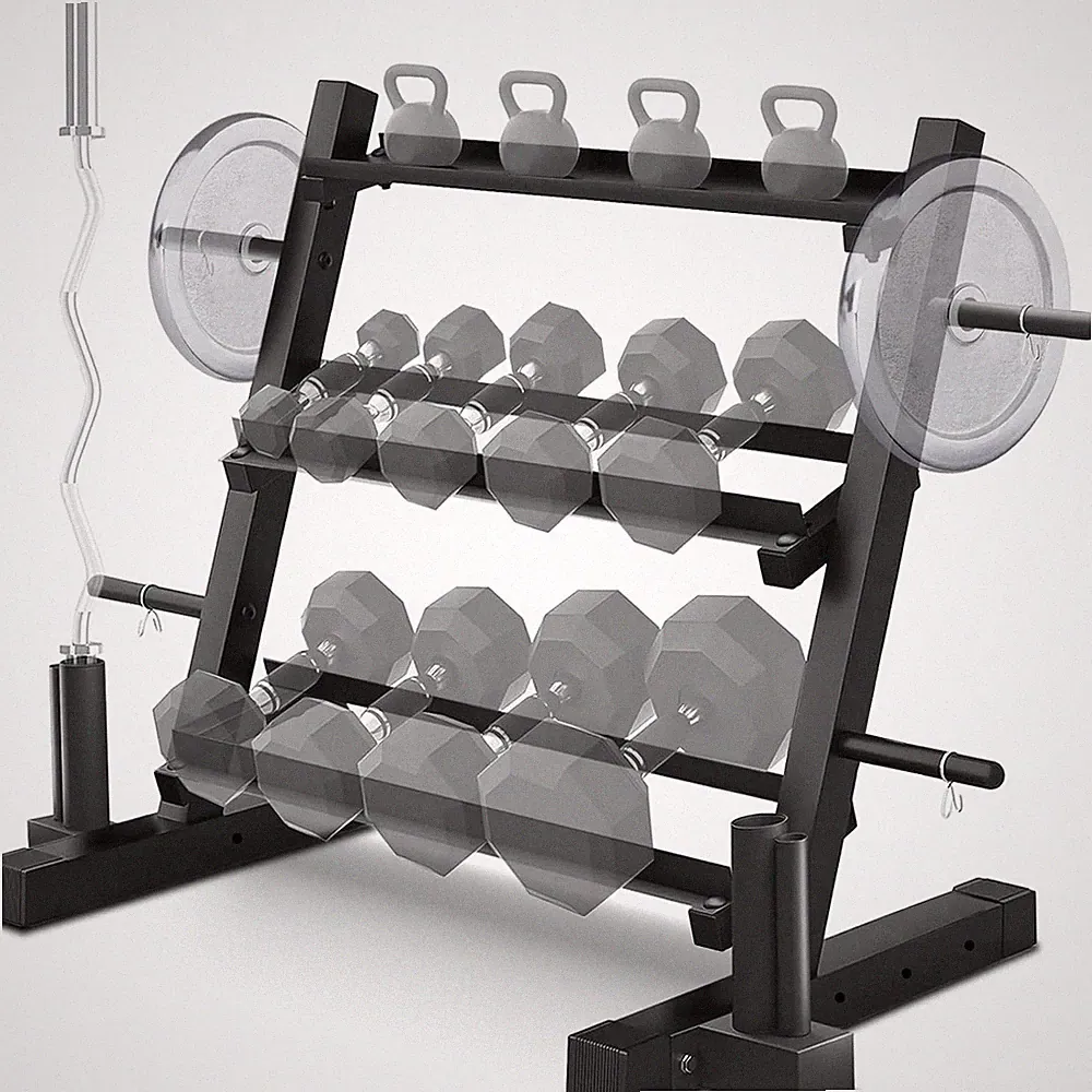 1200LBS Dumbbell Rack- Adjustable 3 Tier Weight Rack for Home Gym Dumbbells, Mul