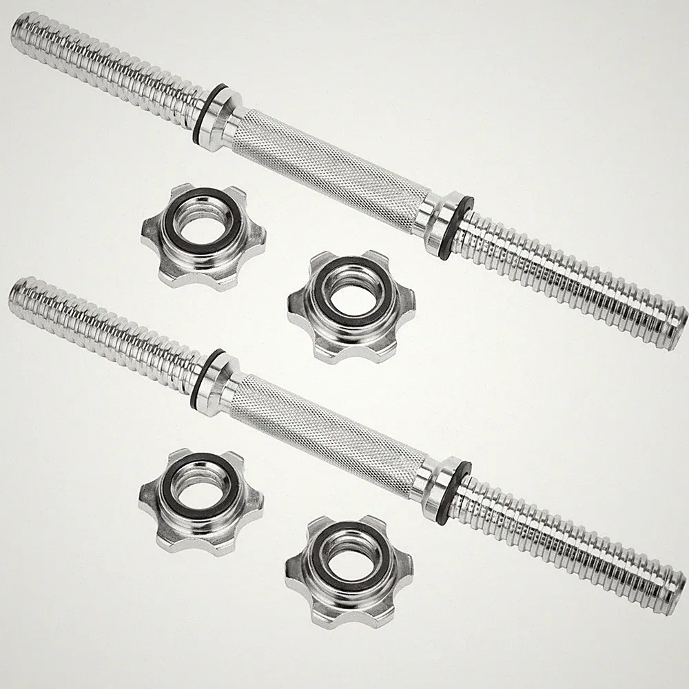 14"-20" Dumbbell Handle Weight Bar Weight Lifting Collars Metal Dumbell Chrome