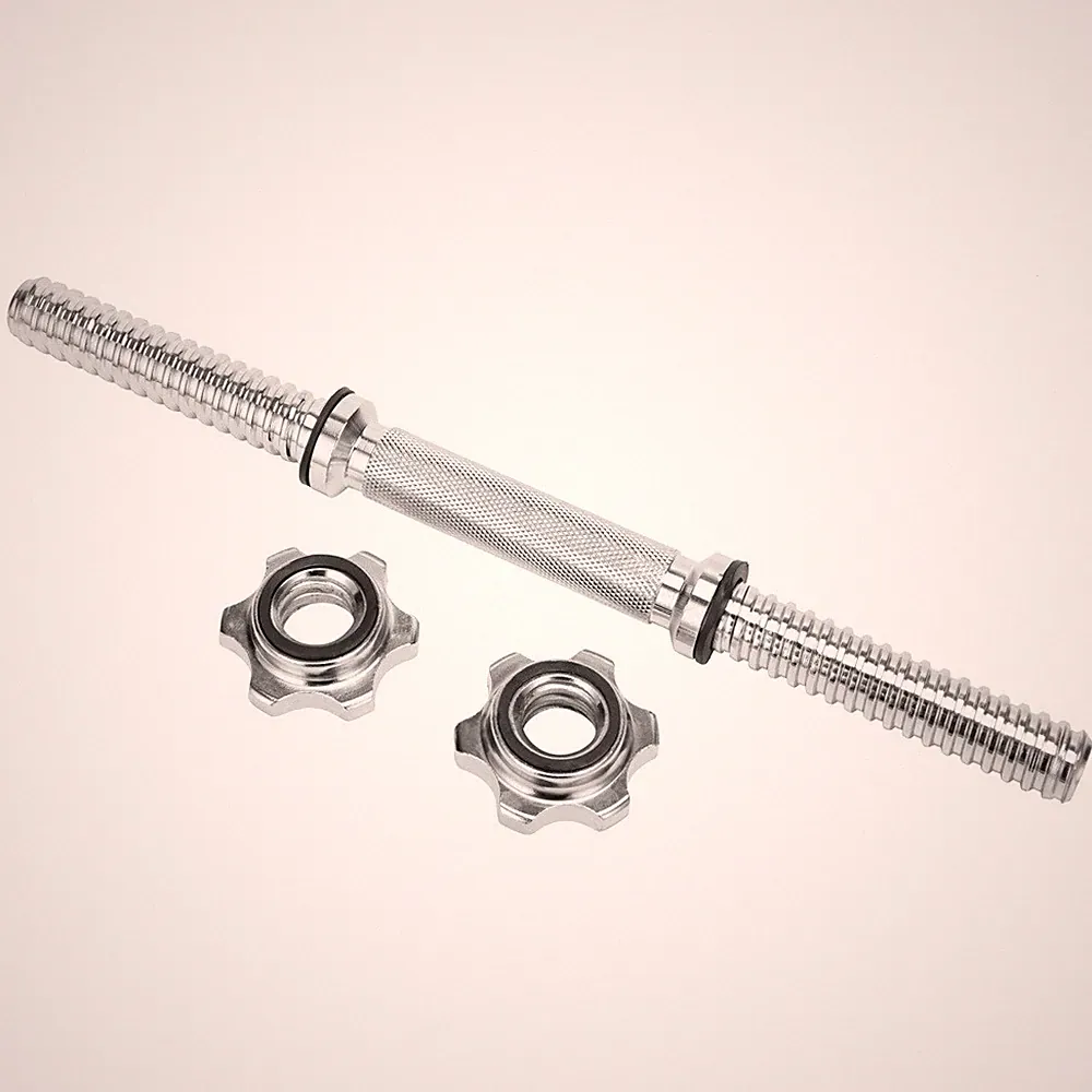 14"-20" Dumbbell Handle Weight Bar Weight Lifting Collars Metal Dumbell Chrome