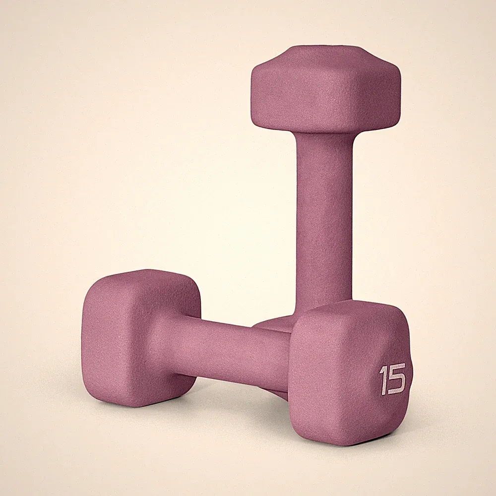 15 lb Neoprene Dumbbell Pair for Home Workouts – Non-Slip Design - Purple