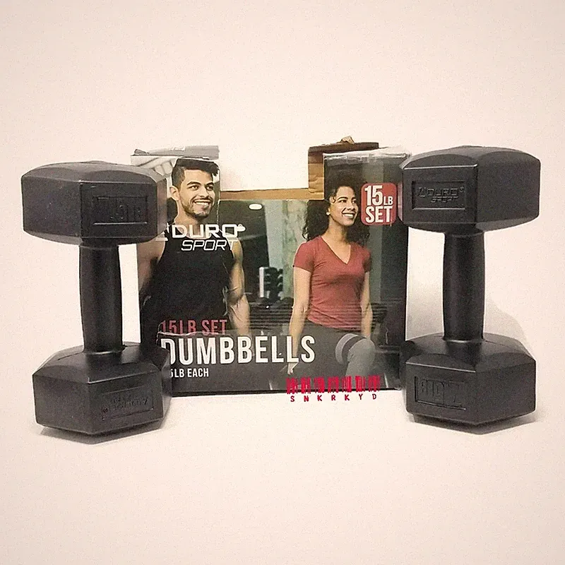 15 lb Set: 2 x 7.5 lb Aduro Sport Vinyl Coated Dumbbells *** New In Box ***