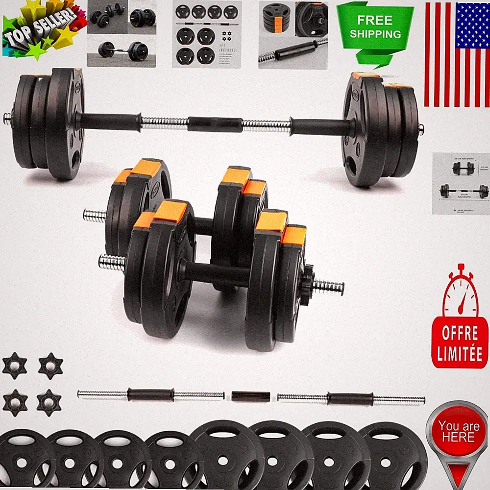 15kg Adjustable Fitness Dumbbell and Barbell Set: Compact Home Workout Solution