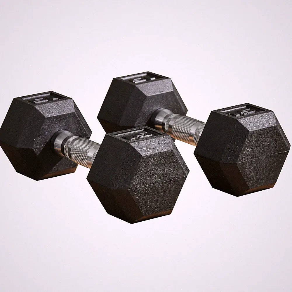 15lb Hex Dumbbell Set of 2, Rubber Weights with Non-Slip Handles