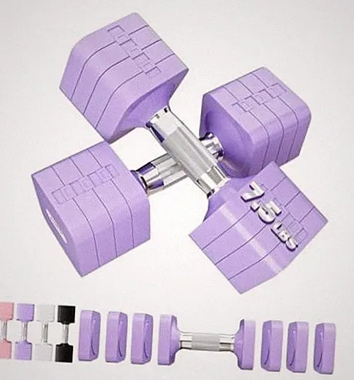 15LB0LB 30LB 40LB 50LB Adjustable Dumbbell Set Free 7.5LB SINGLE 2 Purple