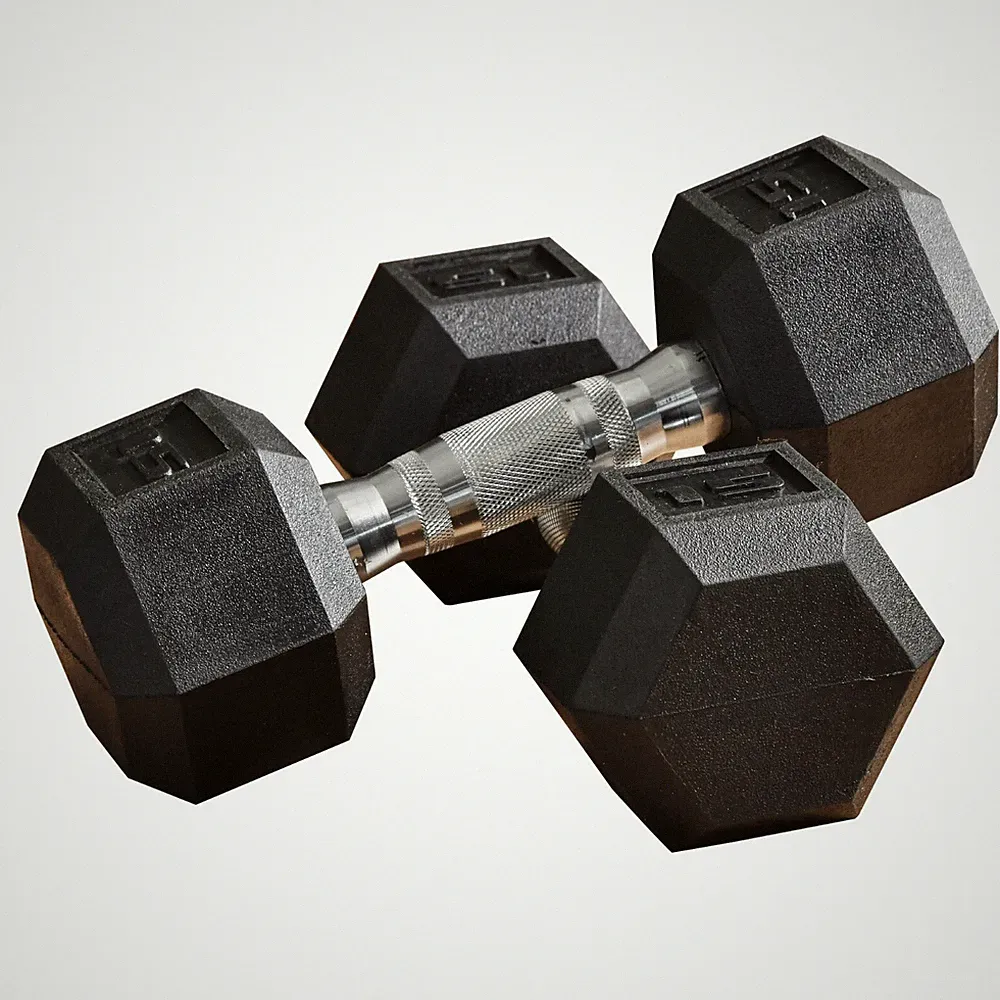 15lbs/Single 30lbs Set Rubber Dumbbell for Home Cardio Exercise Textured Handle