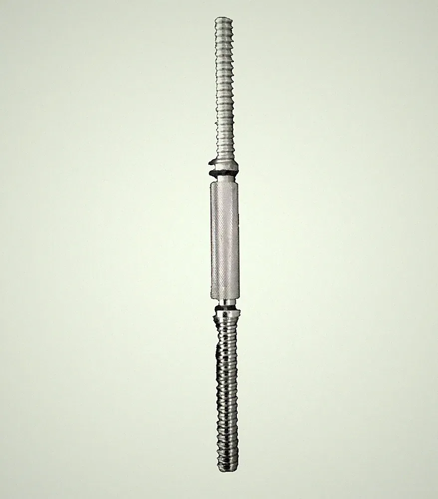 16” Chrome Dumbbell Barbell Bar 1" Threaded for Weight Lifting Preowned (