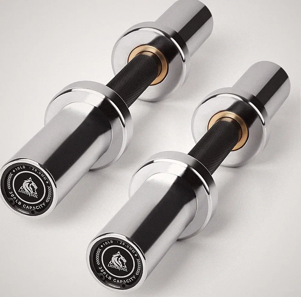 16" Loadable Dumbbells Pairs in Commercial Grade Heavy Duty Olympic Dumbbell Bar