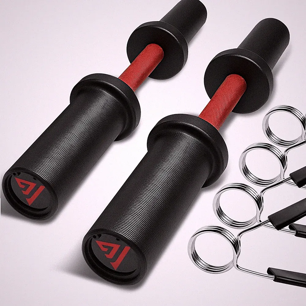 16" Olympic Dumbbell Handle Loadable 2-inch Weight Plates Bar Home Gym 2 Pair