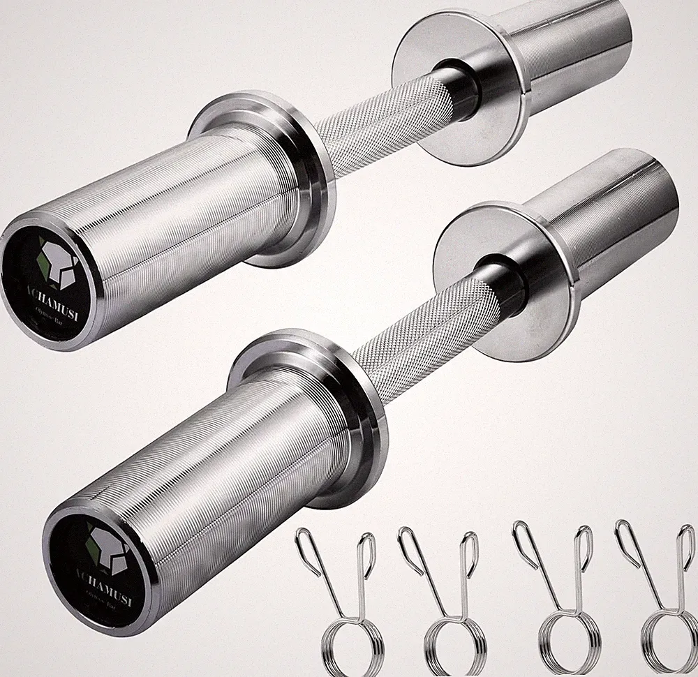 16" Olympic Dumbbell Handle Pair Adjustable Dumbbell Bars With Spring Collars