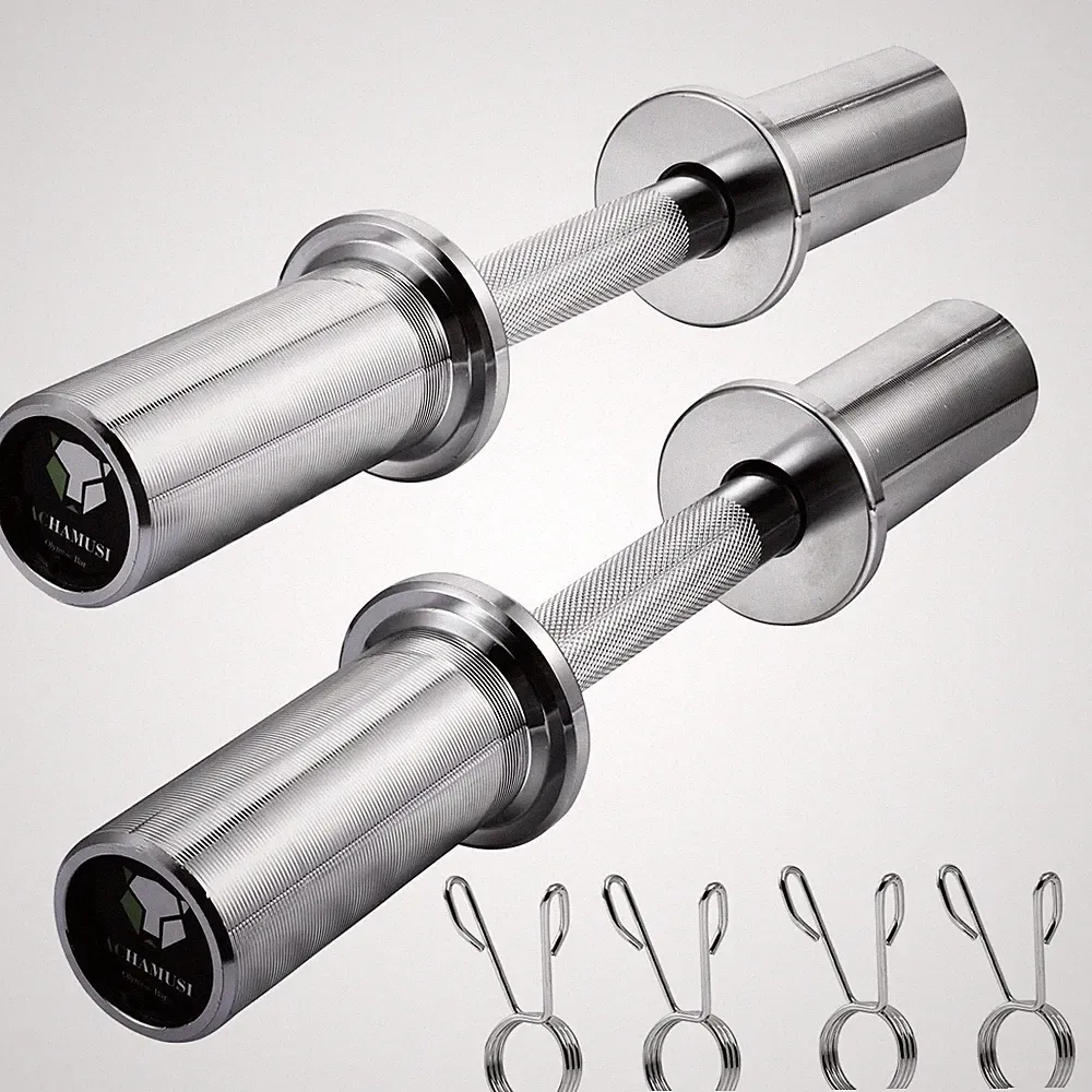 16" Olympic Dumbbell Handle Pair - Solid Adjustable Dumbbell Bars With Spring...