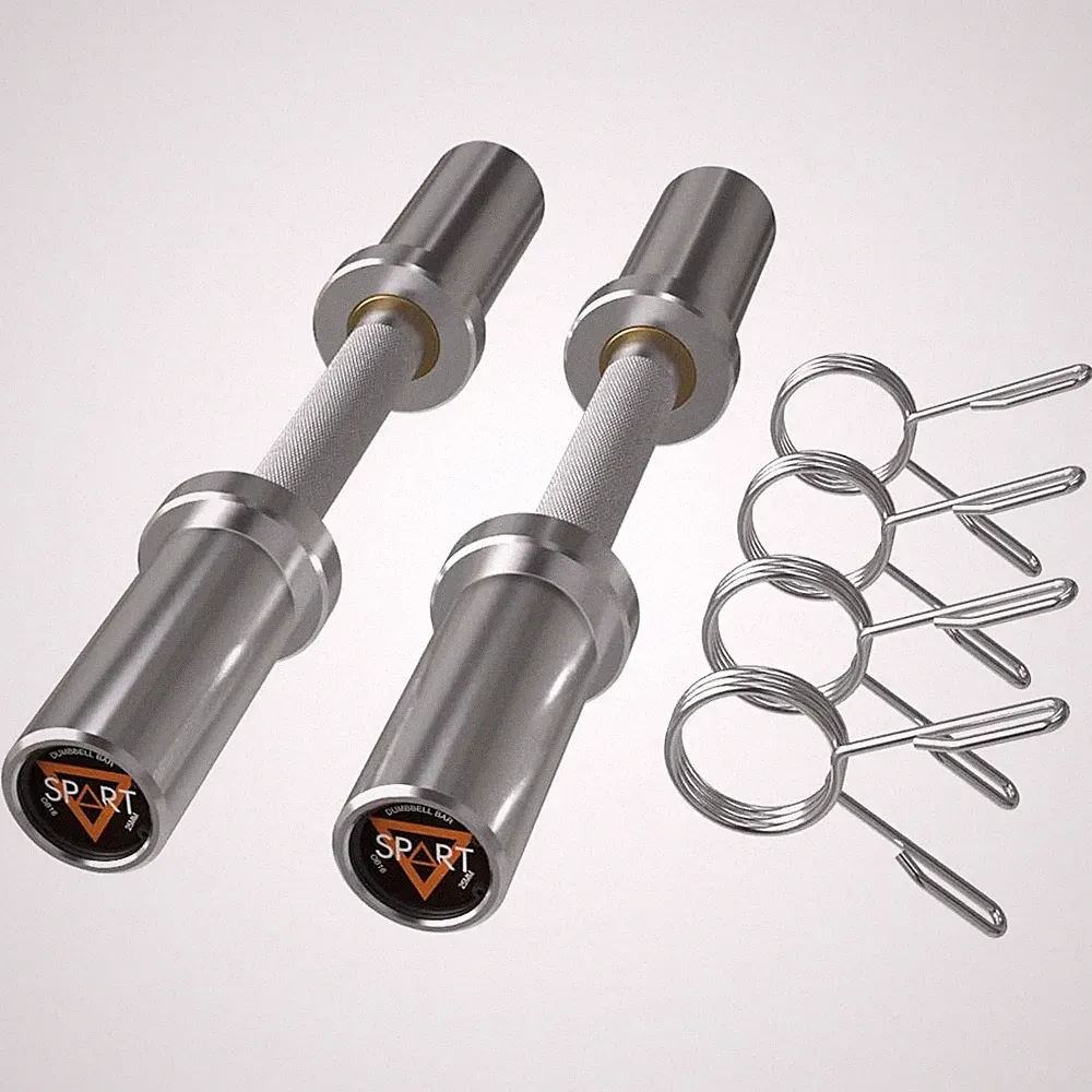 16" Olympic Dumbbell Handles, Pair of Loadable Dumbbell Bar Set for 2 Inch Ol...
