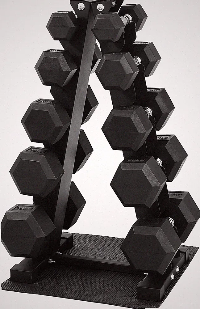 160-550LB Rubber Hex Dumbbell Set with Storage Rack Solid Cast Iron Dumbbells US