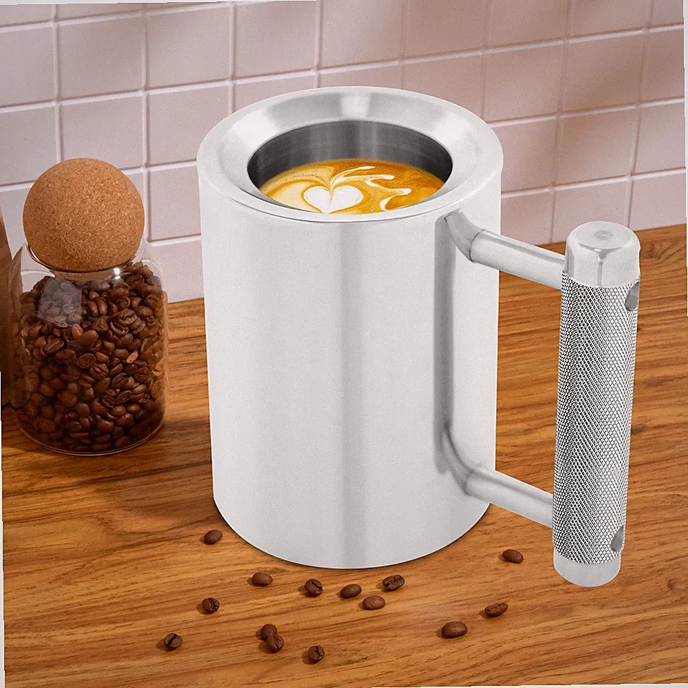 1pc Silver Dumbbell Weight Capacity Cup304 Stainless Steel Weight Capacity Water