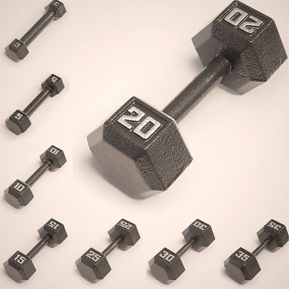 1x Dumbbell Single Cast Iron Hex Dumbbell 3/5/10/15/20/25/30/35/40lb US STOCK #
