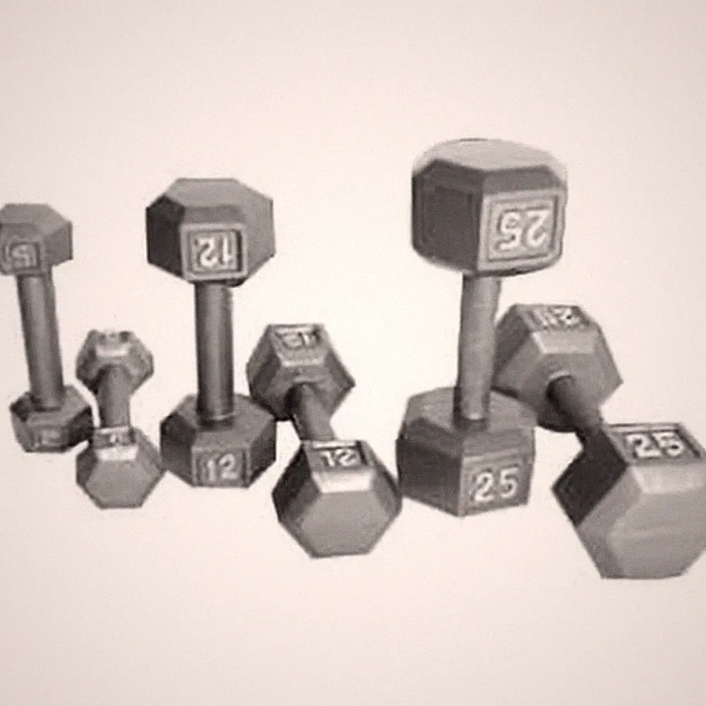1X Gray Dumbbell Single 5/8/10/12/15/20/25/30/35/40/45/50/55/60lb Hex Dumbbell #