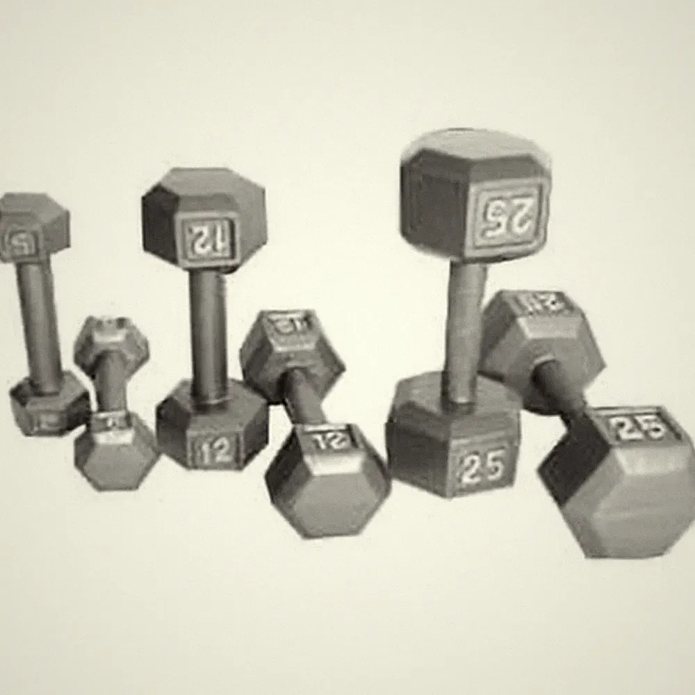 1X Single Cast Iron Hex Dumbbell 5/8/10/12/15/20/25/30/35/40/45/50/55/60lb #