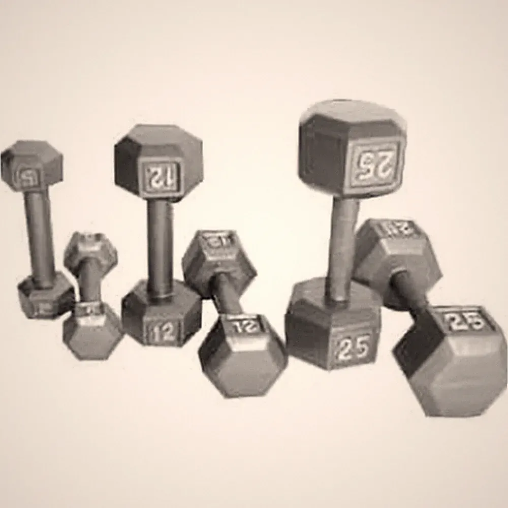 1X Single Cast Iron Hex Dumbbell 5/8/10/12/15/20/25/30/35/40/45/50/55/60lb US