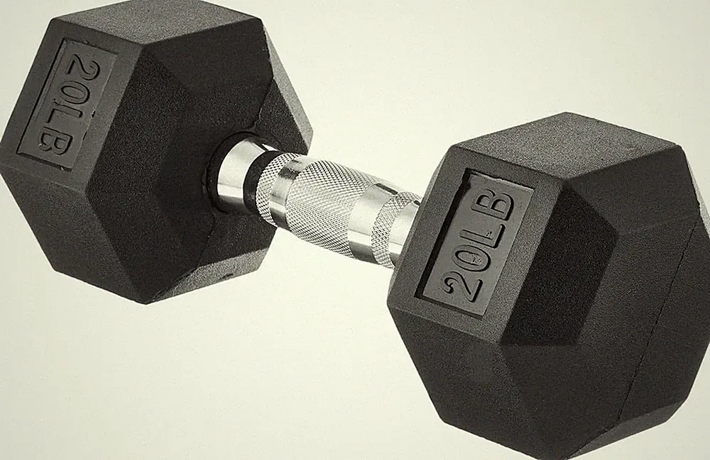 1X Single Dumbbell 10/15/20/25/30/35/40/45 lbs Rubber Hex Dumbbell for Home Gym