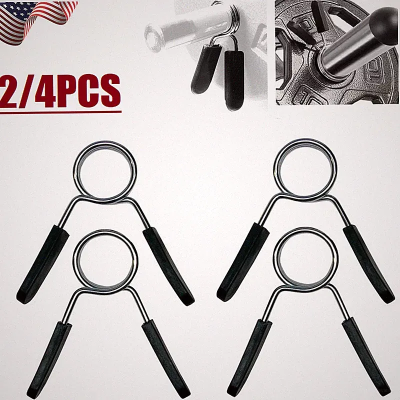 2/4Pcs Spring Clip Collars Weight Dumbbell Handles for Standard 1-inch Bars Pair