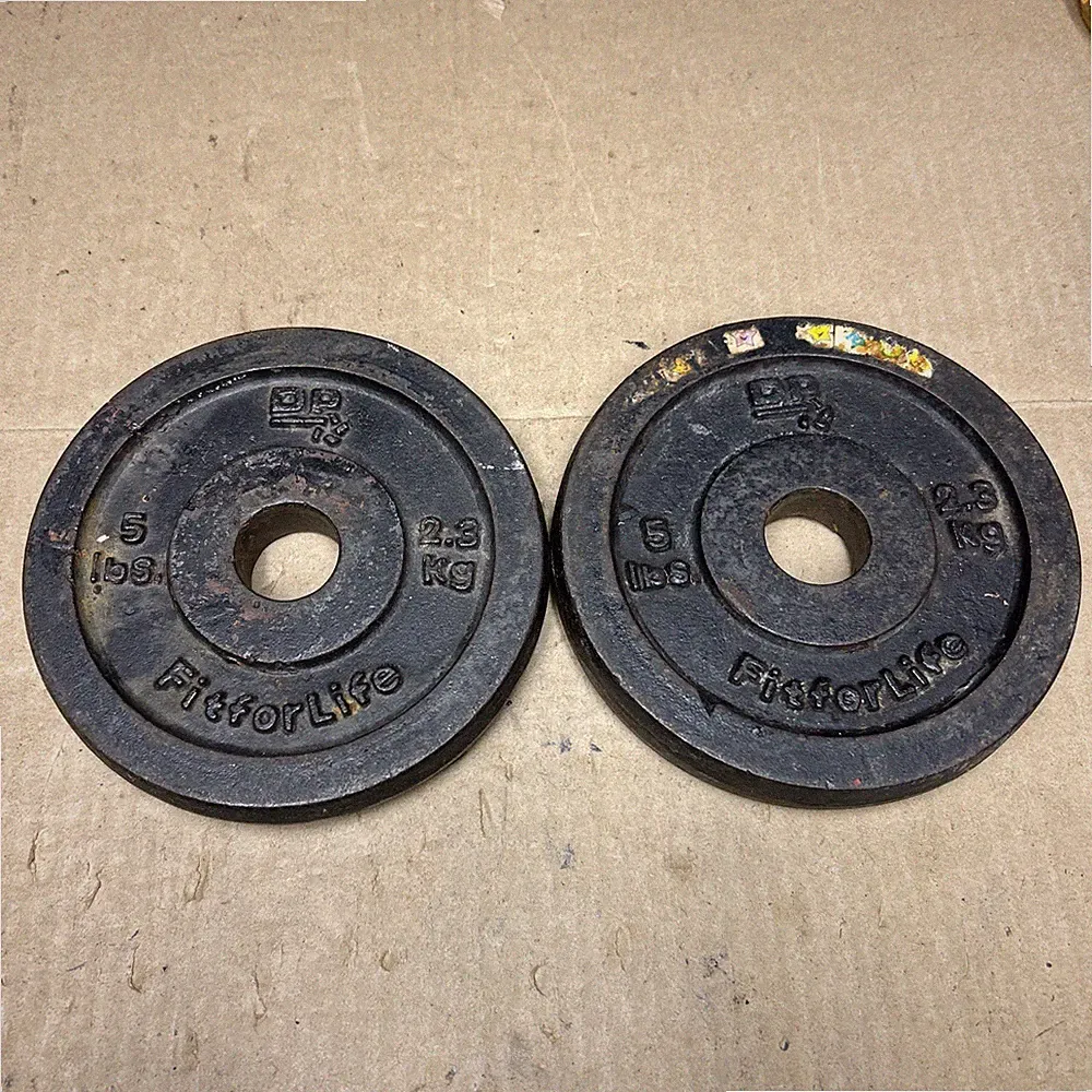 2~5LB CAST IRON BARBELL, DUMBELL WEIGHT PLATES, FIT FOR LIFE, DP