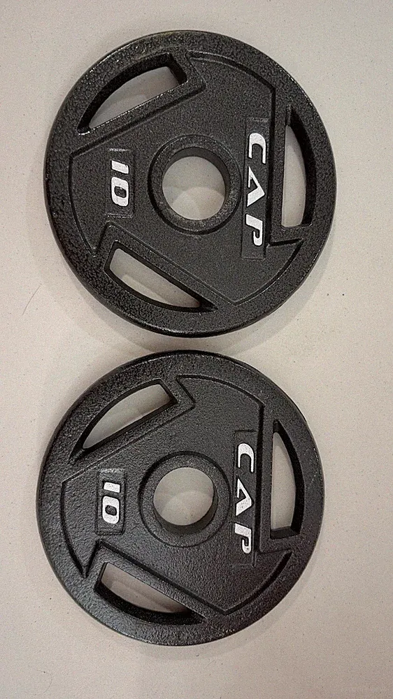 2 CAP Free Weight Plates 10 lb Pair 20 lbs Set Barbell Dumbbell Gym