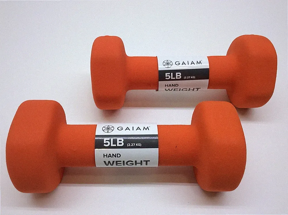 2 - Gaiam Neoprene Hand Weight 5lb Orange