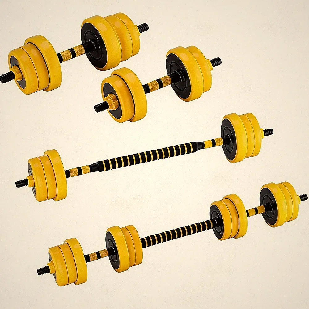 2-in-1 Adjustable 30LB Weight Set W/ Foam Connector for Dumbbell and Barbell Use