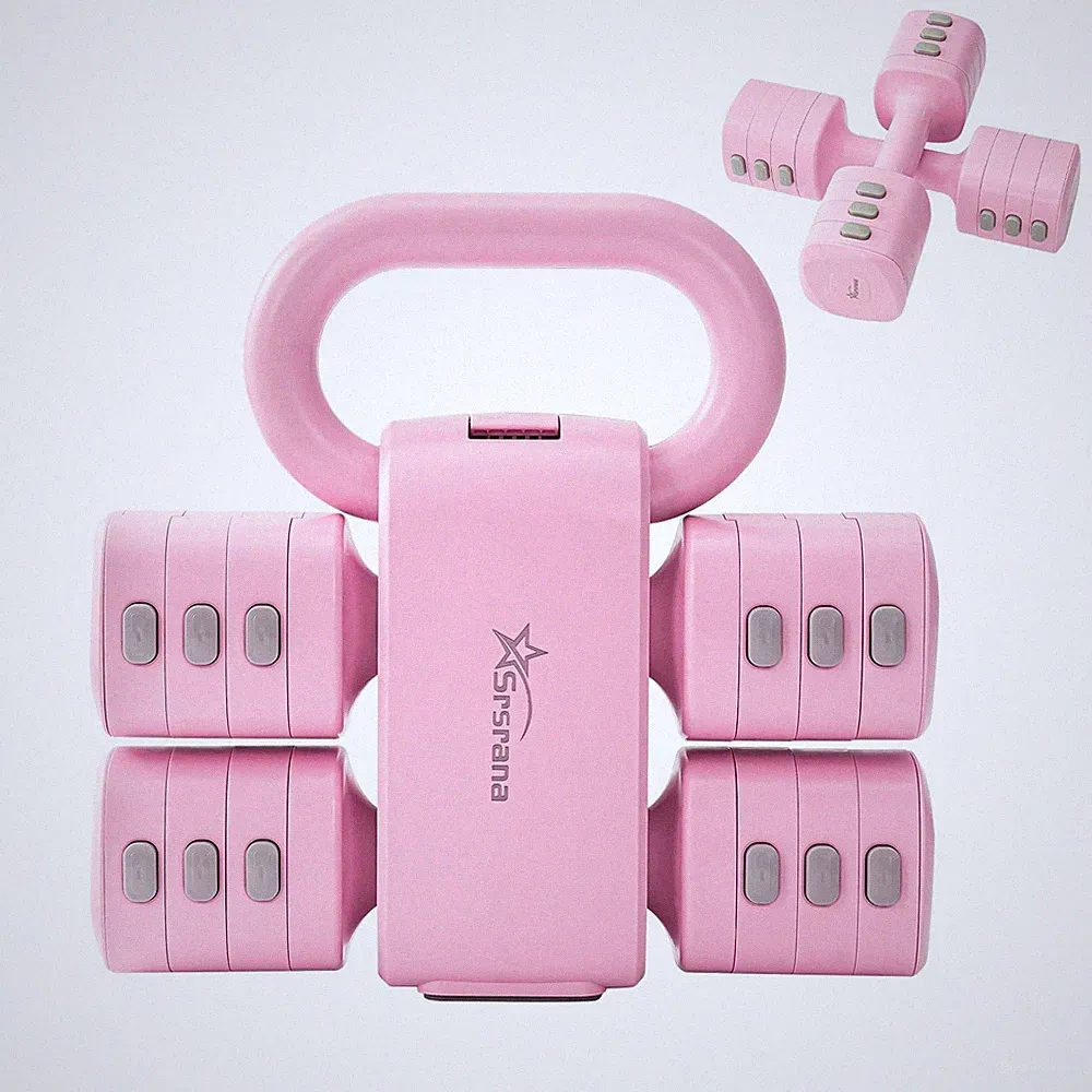 2-in-1 Adjustable Dumbbell & Kettlebell Set for (1.1-12.1 lbs), Quick-Change...