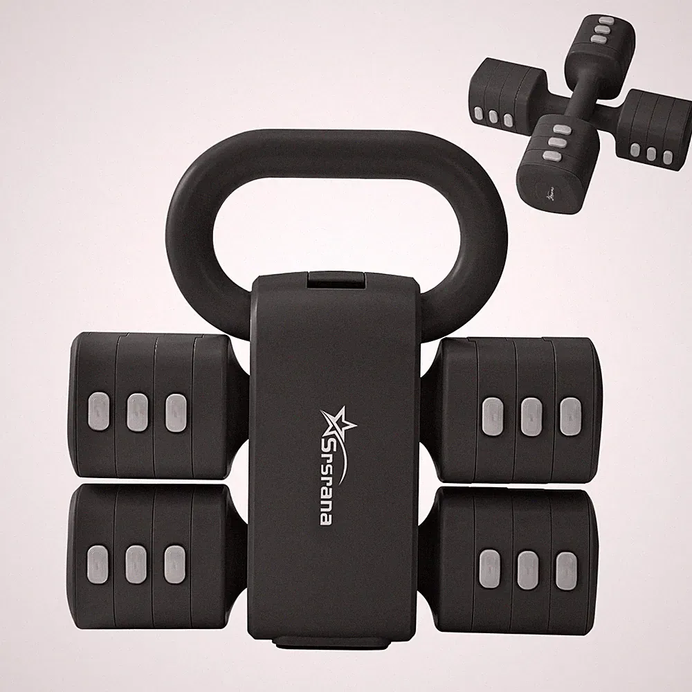 2-in-1 Adjustable Dumbbell & Kettlebell Set for Women (1.1-12.1 lbs), Quick-C...