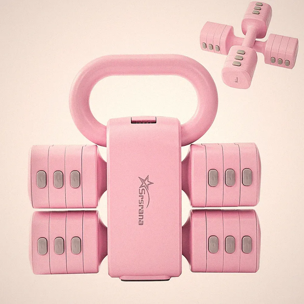 2-in-1 Adjustable Dumbbell & Kettlebell Set for Women (1.1-12.1 lbs), Quick-C...