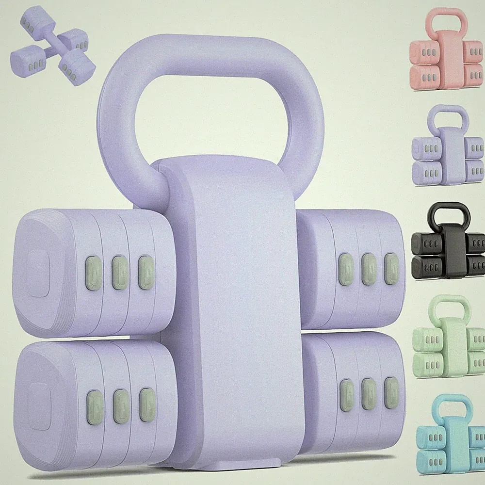 2-in-1 Adjustable Dumbbell Set, Upgraded 4 Levels Hand Weights for Women Men,...