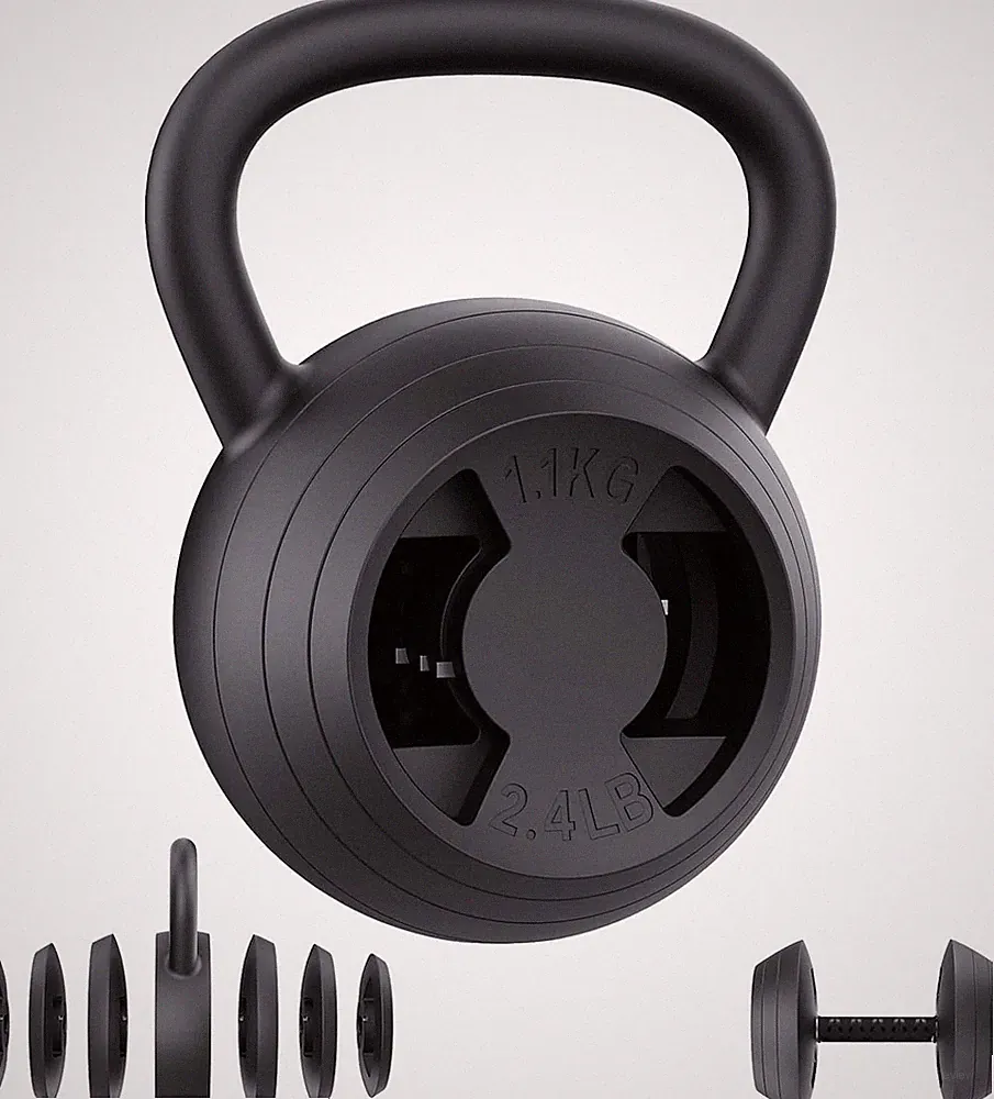 2-in-1 Adjustable Kettlebell, 15-45 LB Kettlebells Weight Set with Wide Grip