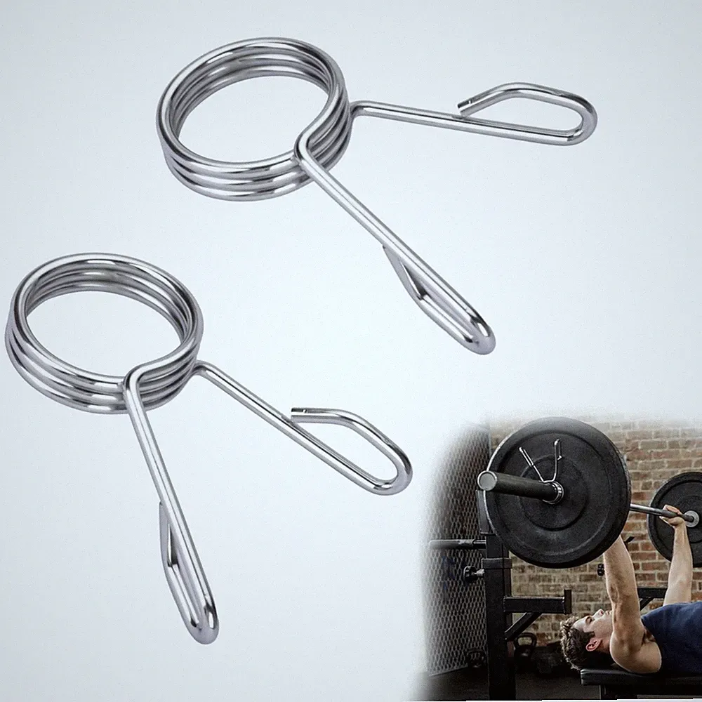 2 Inch Olympic Barbell Spring Clips Heavy Duty Steel Dumbbell Weight Bar Clamps