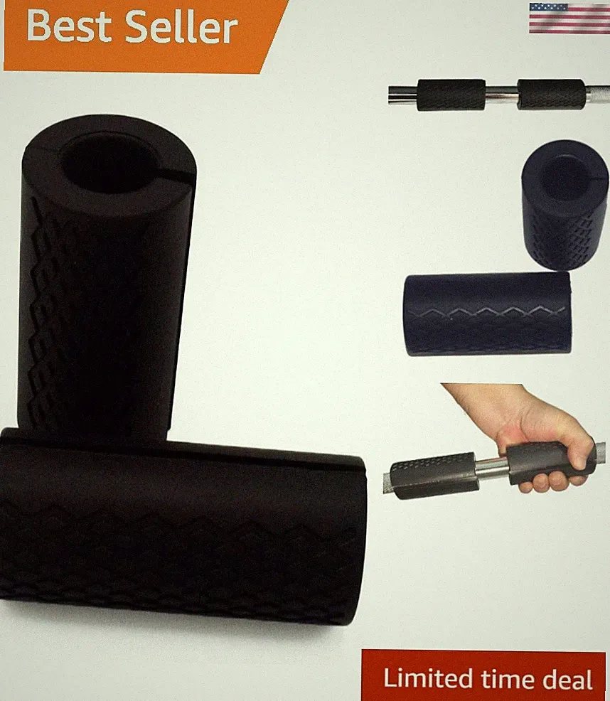 2 Inch Thick Bar Grip Adapter, ilicone Rubber Handle Cover for Barbell, Dumbb...